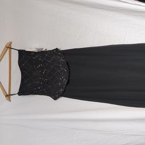 Montage 2 Piece black strapless beaded gown shawl  12